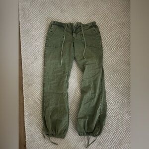 Free People Olive Cargo Pants with Drawstring